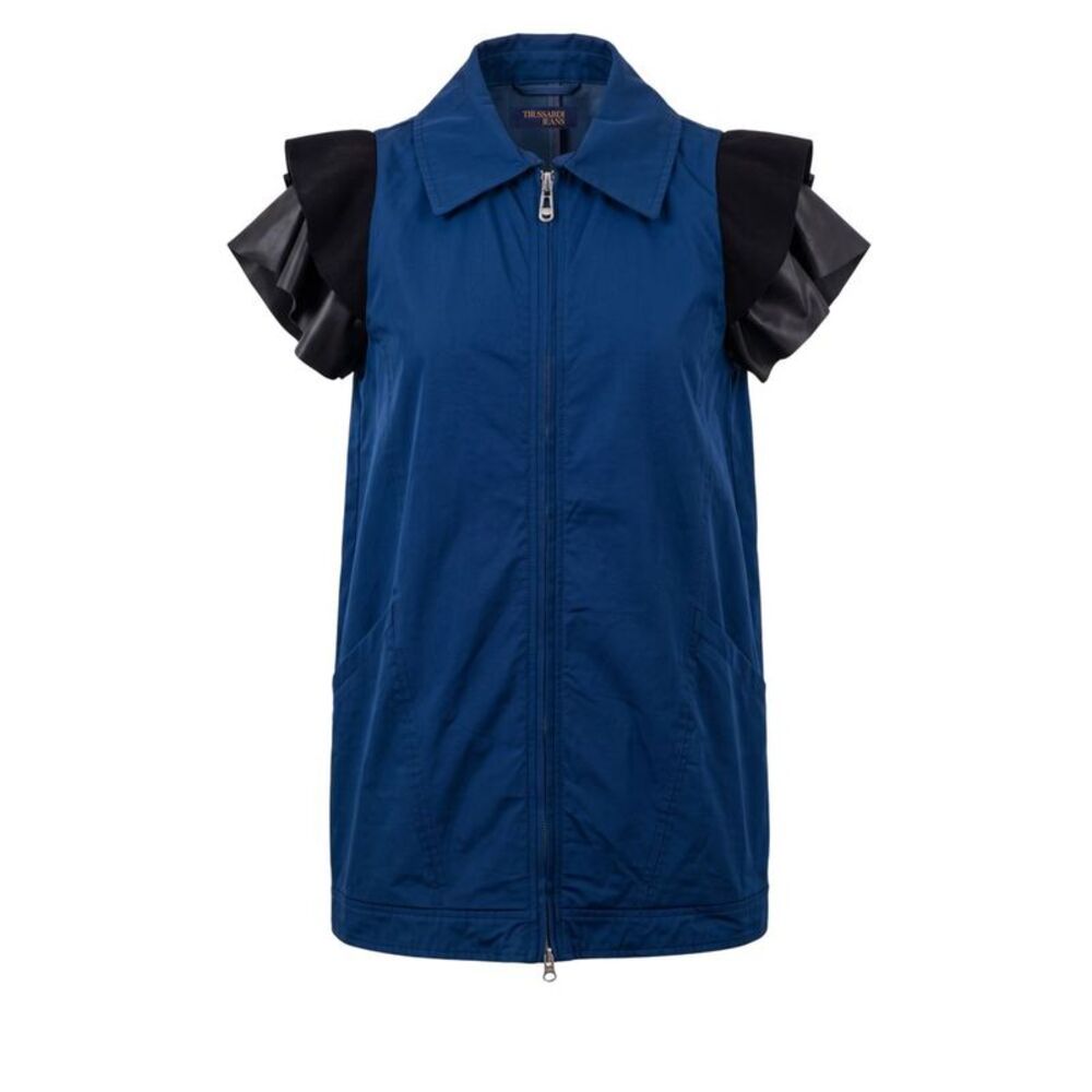 Trussardi Jeans Blue Polyester Women Women's Jacket
